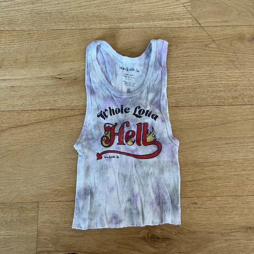 I Am Koko LA - Whole Lotta Hell Tank in White Tie Dye
